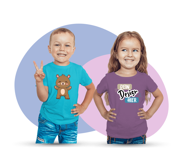 Kinder T-Shirts mit Eigenen Motiv oder Text Bedrucken